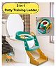 Sun & Shine 3-in-1 Potty Training Seat with Ladder and PVC Cushion - Anti-Slip Folding Toilet Trainer, Step Stool & Potty Chair for Toddlers 1-8 Years (Green)