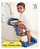 Sun & Shine 3-in-1 Potty Training Seat with Ladder and PVC Cushion - Anti-Slip Folding Toilet Trainer, Step Stool & Potty Chair for Toddlers 1-8 Years (Blue)