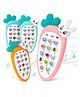 Fiddlerz Musical Mobile Phone Toy Radish Shape Adorable Bunny Face with Music Fun Ringtones Flashing Lights Pretend Play Toy for Kids & Toddlers (Pack of 1)