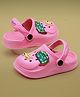 asian Bus Applique Detailed With Slingback Perforated Clogs - Pink