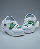 asian Bus Applique Detailed With Slingback Perforated Clogs - Grey