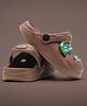 asian Bus Applique Detailed With Slingback Perforated Clogs - Tan