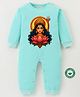 BLUSHES 100% Cotton Knit Durga Puja Theme Full Sleeves Durga Maa Printed Romper - Sea Green