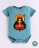 BLUSHES 100% Cotton Knit Durga Puja Theme Half Sleeves Goddess Durga Maa Printed Onesie - Olive Green