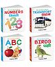 My Cute Board Book ABC, Transport, Birds and Numbers (ENG-HINDI) : Pocket size learning book for toddlers, Easy learning board book, Picture book for kids | Pack of 4 Books