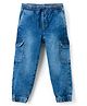 Kookie Kids Denim Woven Full Length Washed Jeans - Blue