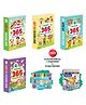 GRAND, JUMBO, SUPER & GIANT - 365 Colouring Books with 12 Colour Pencils + 1 Sharpener and 10 Wax Crayons :- creative habit builder for kids, imaginative colouring book | Pack of 4 colouring books