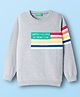UCB 100% Cotton Woven Full Sleeves Pullover Sweater With Text Design - Grey