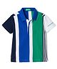 UCB 100% Cotton Knit Half Sleeves Striped Polo T-Shirt - Blue