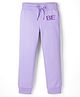 UCB Knit Full Length Track Pant With Text Print - Purple