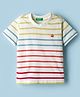 UCB 100% Cotton Knit Half Sleeves Epp Striper Short T-Shirt - White