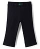 UCB Cotton Elastane Knit Full Length Solid Colour Flared Leggings - Black