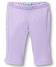 UCB Cotton Elastane Knit Full Length Solid Colour Flared Leggings - Purple