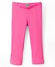 UCB Cotton Elastane Knit Full Length Solid Colour Flared Leggings - Dark Pink