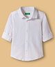 UCB 100% Cotton Searsucker Knit Full Sleeves Solid Color Shirt - White
