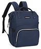 Babyhug Multipurpose Spacious Diaper Backpack - Navy Blue| Adjustable Shoulder Strap| Insulated Bottle Pouch| Smart Back Zipper| Wipes Dispenser| Wide Fish-mouth Opening| Attach to Trolley