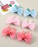 Babyhug Snap Clips with Bow Applique - Pink Blue & Light Orange