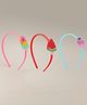 Babyhug Candy Shape Applique Hair Bands Pack of 3 - Multicolor
