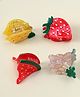Babyhug Fruit Shaped Hair Clips Pack of 4 -  Red Yellow & Pink