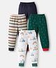 Kidi Wav Pack Of 4 Striped & Pineapple Printed Pajamas - Multi Colour