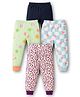 Kidi Wav Pack Of 4 Leopard & Space Theme Printed Pajamas - Multi Colour