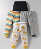Kidi Wav Pack Of 4 Lions & Stripes Printed Pajamas - Multi Colour