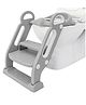 Infantso Premium Baby Potty Training Seat with Ladder, Non-Slip Cushioned Seat with Splash Guard Baby potty seat for kids 2-5 years - Foldable Toddler Toilet Seat | (Grey)