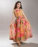 Bitiya By Bhama Silk Blend Woven Sleeveless Floral Printed Flared Dress - Yellow
