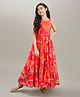 Bitiya By Bhama Silk Blend Woven Sleeveless Floral Printed  Flared Dress - Pink