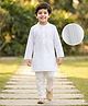 Babyhug Georgette Woven Full Sleeves Kurta Pyjama Set with Self Embroidery - White