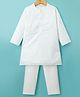 Babyhug Georgette Woven Full Sleeves Kurta Pyjama Set with Self Embroidery - White