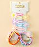 Babyhug Hair Rubber Bands & Clips with Floral Applique Combo Set  10 Pieces  - Multicolor