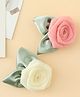Pine Kids Hair Clips With Floral Applique Pack of 2 - Cream & Pink