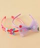 Babyhug Hair Bands with Bow & Butterfly Applique Pack of 2 - Purple & Red