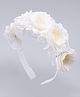 Pine Kids Hair Bands With Floral Applique - White