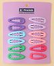 Pine Kids Snap Clips Pack of 12 -  Sea Green Red & Purple
