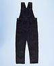 Kiddopanti Cotton Spandex Woven Solid Corduroy Dungaree - Navy Blue