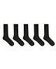 SOCKSXPRESS Cotton Knit  Pack Of 5 Solid School Socks - Black