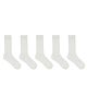 SOCKSXPRESS Cotton Knit  Pack Of 5 Solid School Socks - White