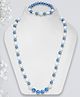 Coco Candy Of Pearl Beaded  Necklace & Bracelet - Blue