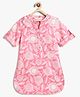 Campana 100% Cotton Woven Three Fourth Sleeves Floral Printed Kurta - Pink & White