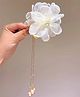 Ziory Floral Applique & Tassel Detailed Clutcher - Off White