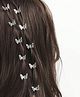 Ziory Set Of 10 Butterfly Designed Hair Clutchers - Silver