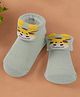 Yellow Bee Cotton Giraffe Designed Socks - Grey