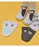 Yellow Bee Cotton Pack Of 3 Animals & Birds Designed Anti Skid Socks - Multi Colour