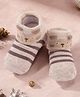 Yellow Bee Cotton Cute Animal Designed & Striped Socks - Beige