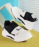 PASSION PETALS Colour Blocked & Typography Designed With Velcro Closure Shoes - Black & White