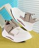 PASSION PETALS Colour Blocked & Typography Designed With Velcro Closure Shoes - Brown & White