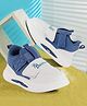PASSION PETALS Colour Blocked & Typography Designed With Velcro Closure Shoes - Blue & White