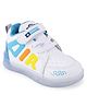 PASSION PETALS Typography & Patch Detailed LED Shoes - White & Blue
